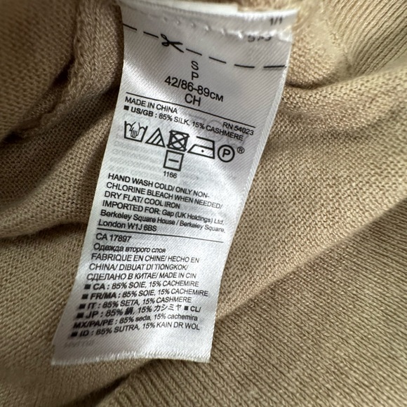 Banana Republic - Tan Silk Cashmere Drape Sweater Size Small - Picture 9 of 10
